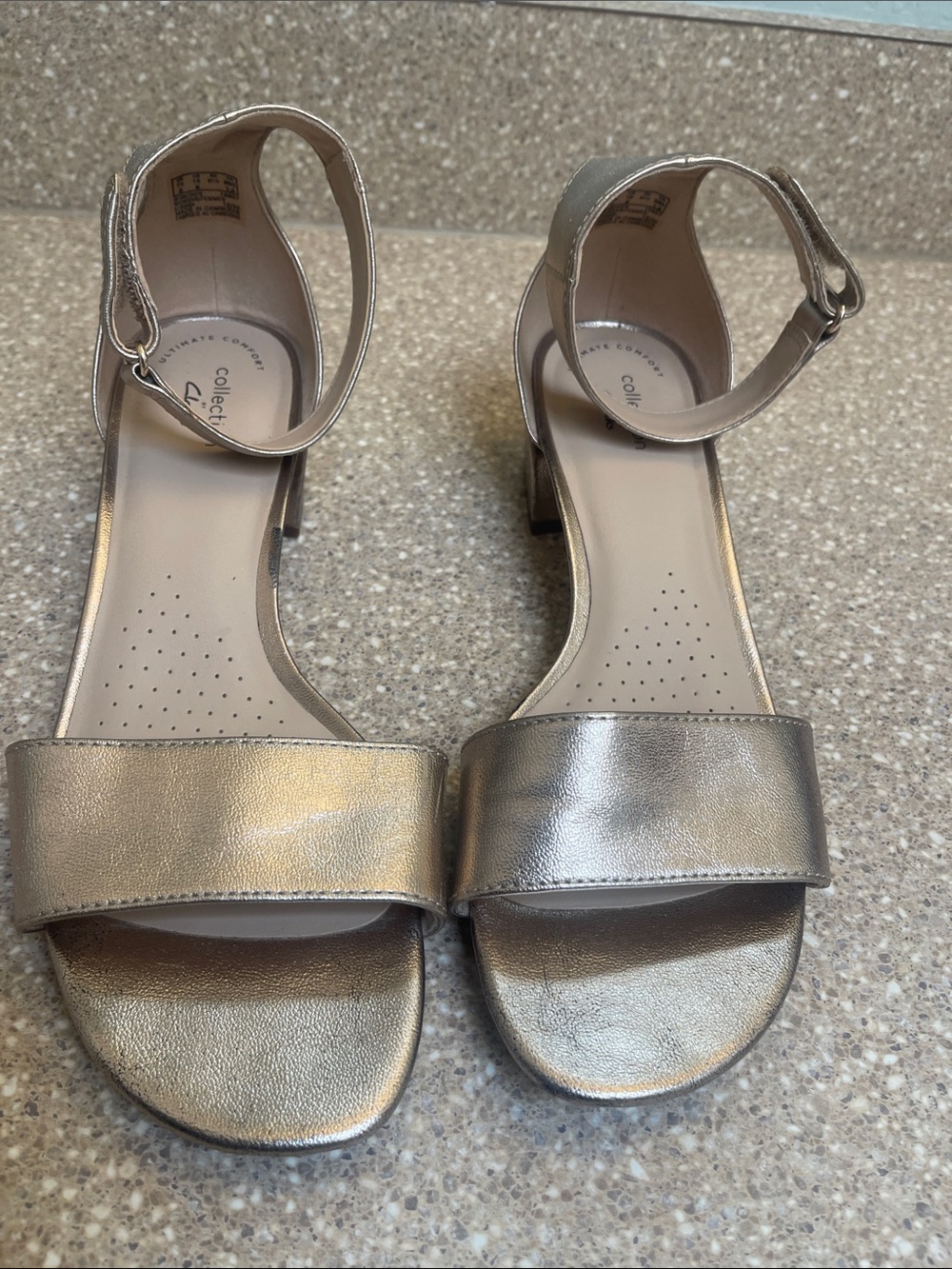 Clarks Metallic Ankle-Strap Sandals size 10